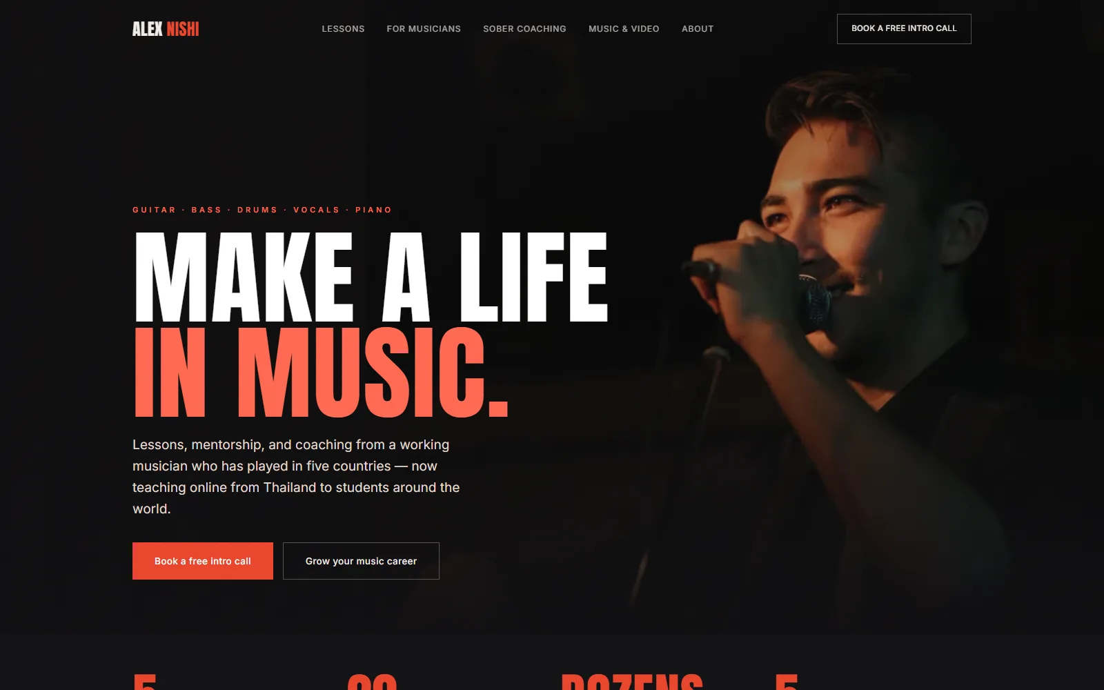 Alex Nishi website designed and built by KumoKodo Studio