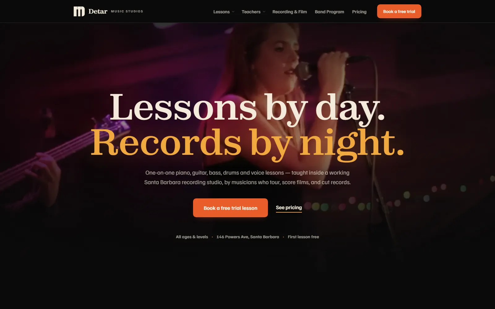 Detar Music Studios website