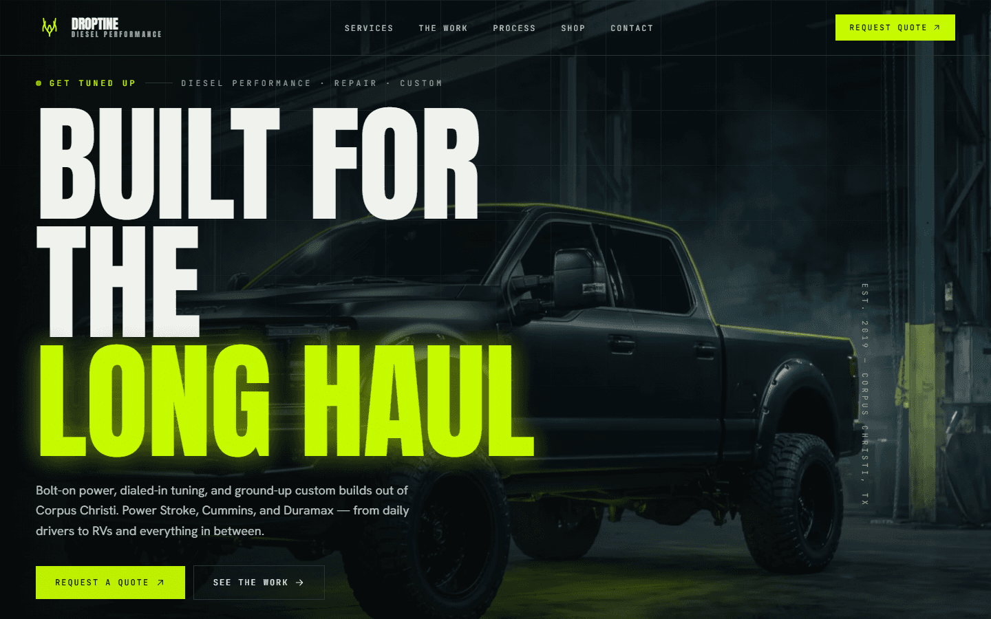 Droptine Diesel website