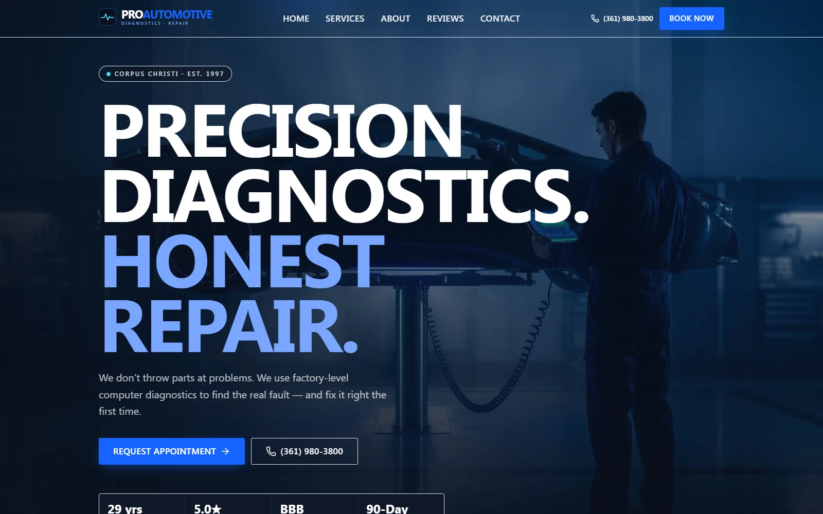 Pro Automotive Center website